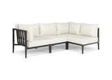 Belito Daan aluminium Chaise Longue Loungeset in Carbon Black, links lang, vrijstaand productbeeld