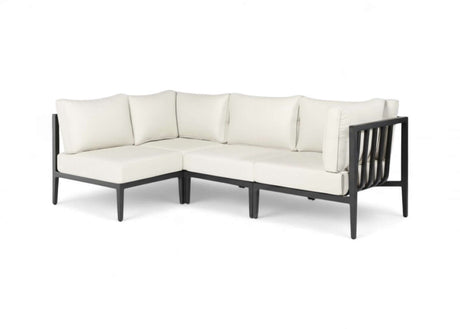 Belito Daan aluminium Chaise Longue Loungeset in Carbon Black, rechts lang, vrijstaand productbeeld