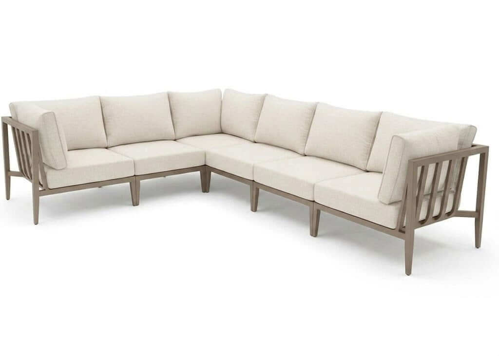 Belito Daan XL aluminium loungeset Taupe, linker opstelling 320 x 245 cm