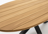Belito Mees ovale teakhouten tuintafel – detail teakhouten blad