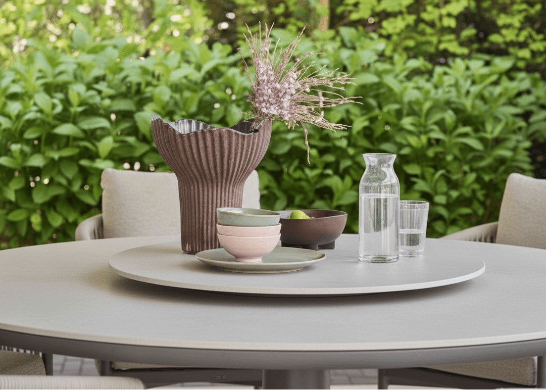 Apple Bee Bora Bora Tuinset 6-delig | 140 cm Rond Taupe | 5 Personen | Rope