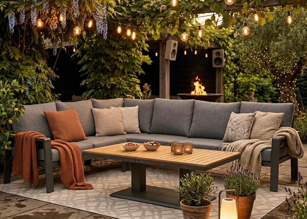 Aluminium-Lounge-Set-Ecksofa – Anthrazitfarbener Rahmen – 5-teilig – Belito Lotte