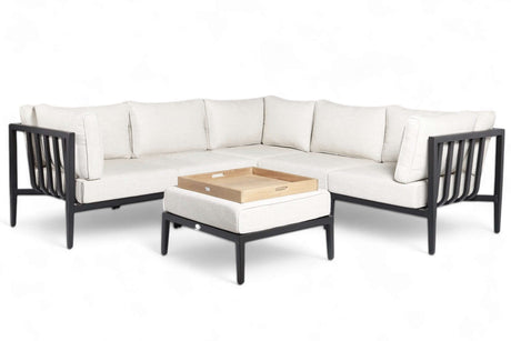 Belito Daan aluminium hoekloungeset Nr. 5 met ottoman en dienblad, productfoto