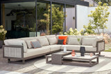 Apple Bee Santorini ROPE Loungeset 5-delig Nr.2 Links Lang in een luxe buitenomgeving met natuurlijke elementen