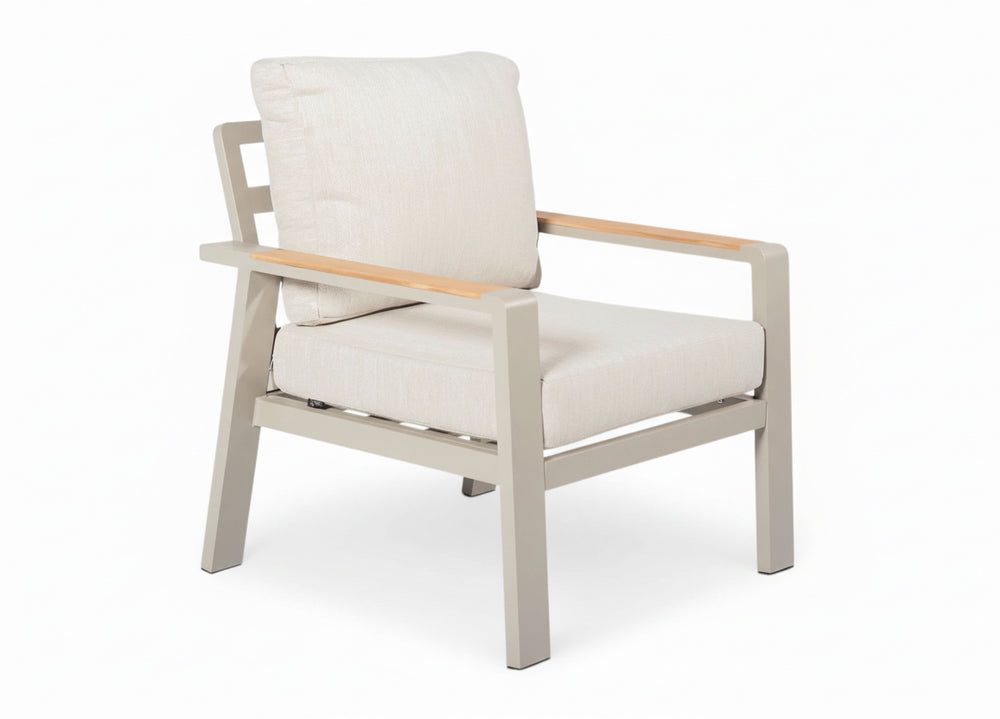 Belito Birmingham loungestoel taupe aluminium, productfoto