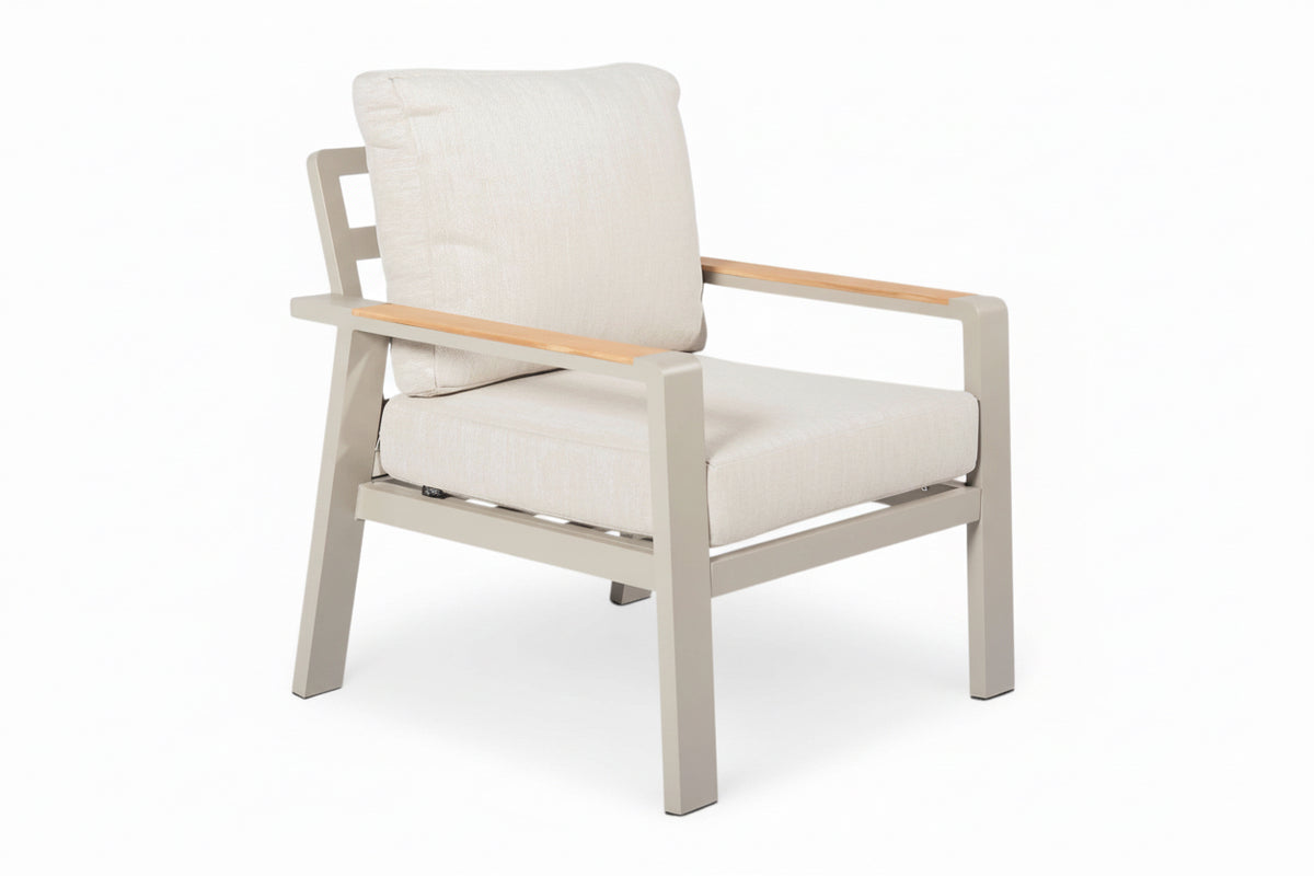 Belito Birmingham loungestoel taupe aluminium, productfoto