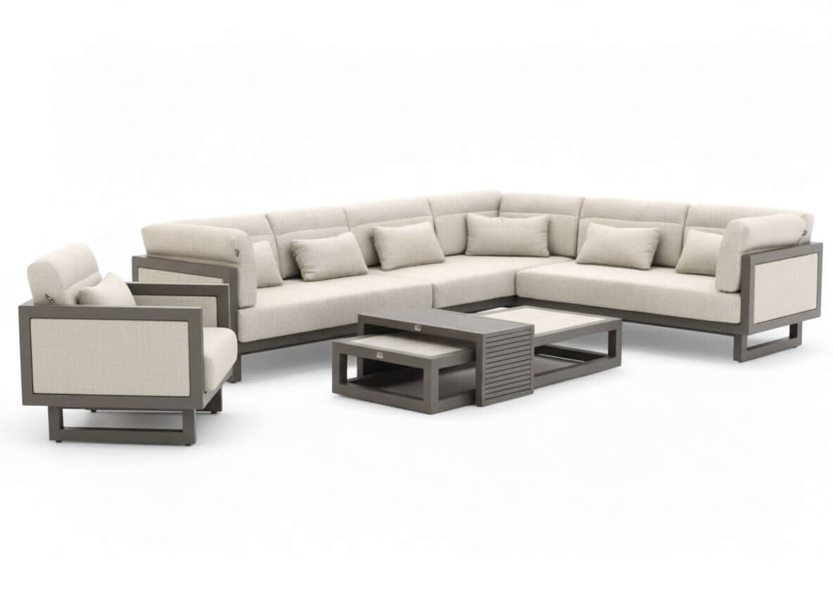 Apple Bee Santorini Loungeset 6-delig Nr. 5 | Links Lang | Upholstered | 318 x 241 cm