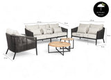 Belito Ouddorp Lounge Set | Rope | 3-Seater + 2-Seater Sofa + Chair + Coffee Table Set | Showroom Model