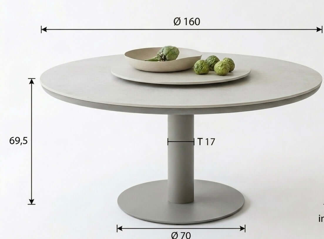 Apple Bee Melville Low Dining tafel in Grey, sfeerbeeld