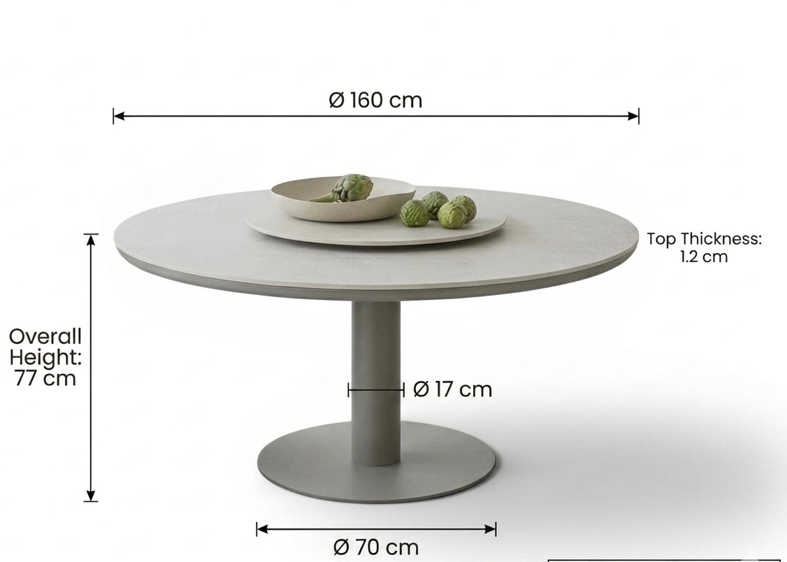 Apple Bee Melville dining tafel Ø160 cm in Grey