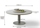Apple Bee Melville dining tafel Ø160 cm in Grey