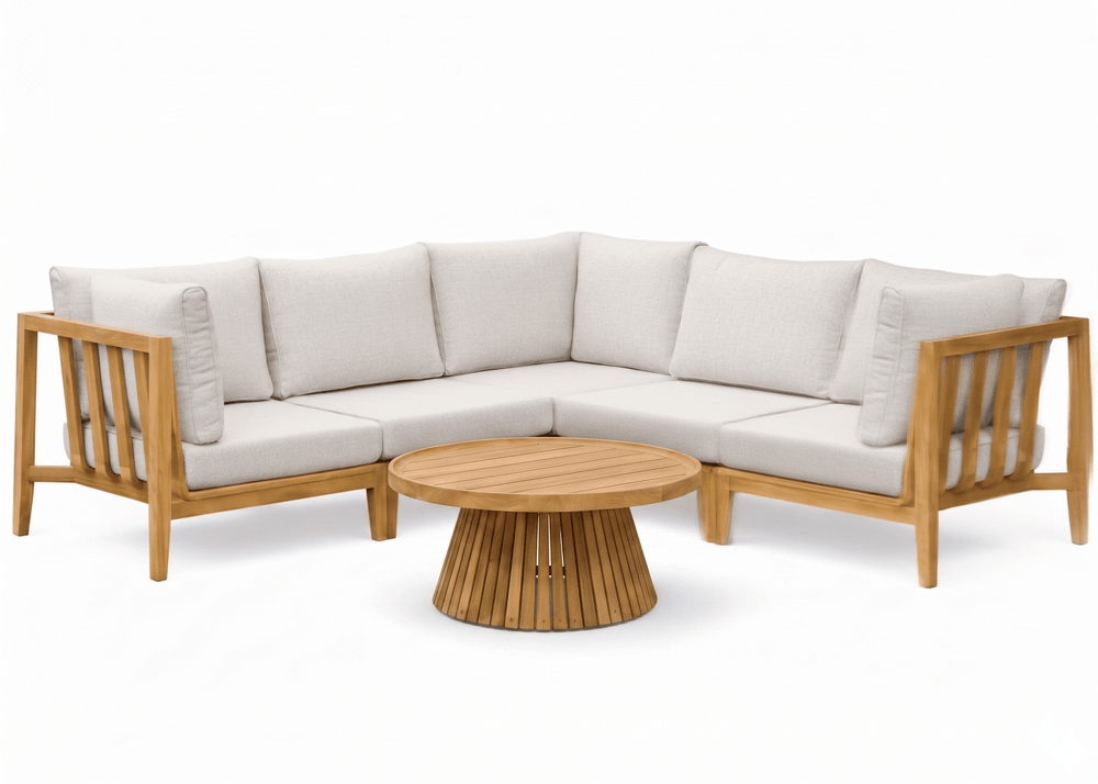 Belito Daan teakhouten hoekloungeset 245x245 cm met koffietafel