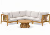 Belito Daan teakhouten hoekloungeset 245x245 cm met koffietafel