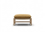 Apple Bee Jamila hocker voetenbank teak met Linen Biculair wicker en Amber kussen