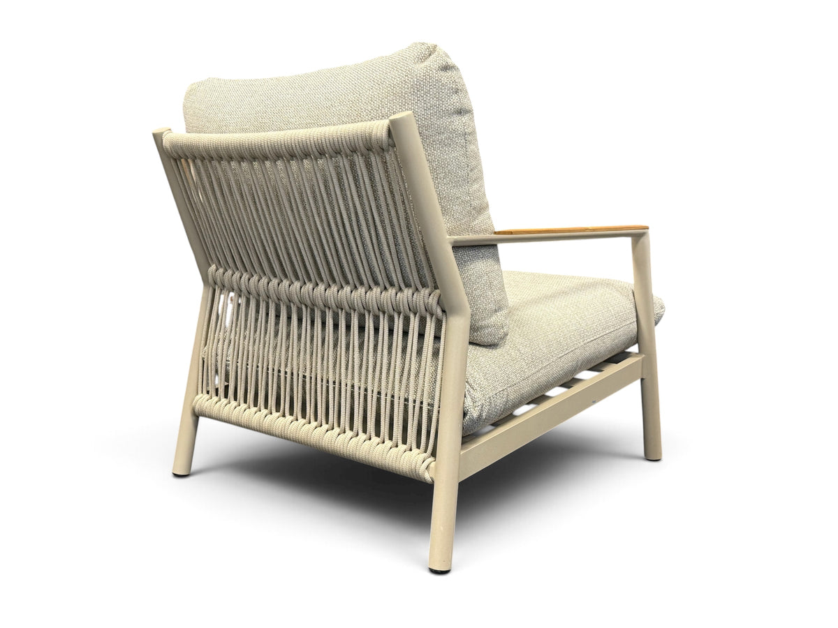 Aluminium-Stuhl-Sofa-Lounge-Set – 5 Personen – Gestell Taupe – Belito Julia 