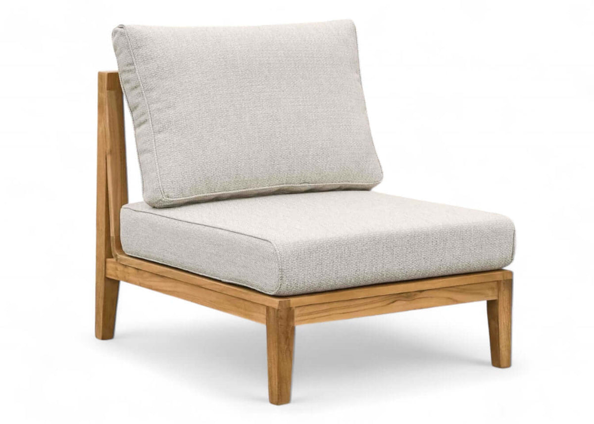 Belito Daan XL teakhouten hoekloungeset – links lang, loungestoel met kussens