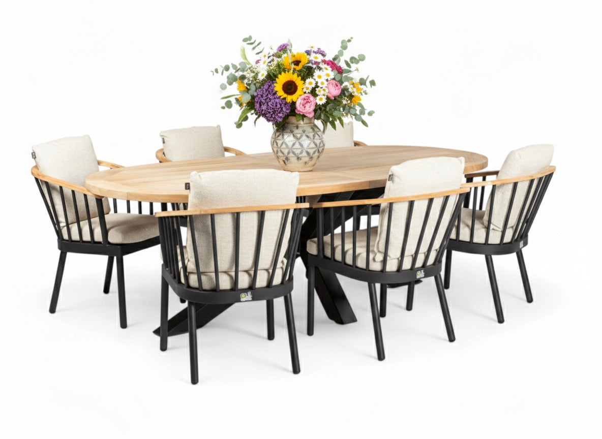 Oval Teak Garden Table 240x120cm - Belito Mees