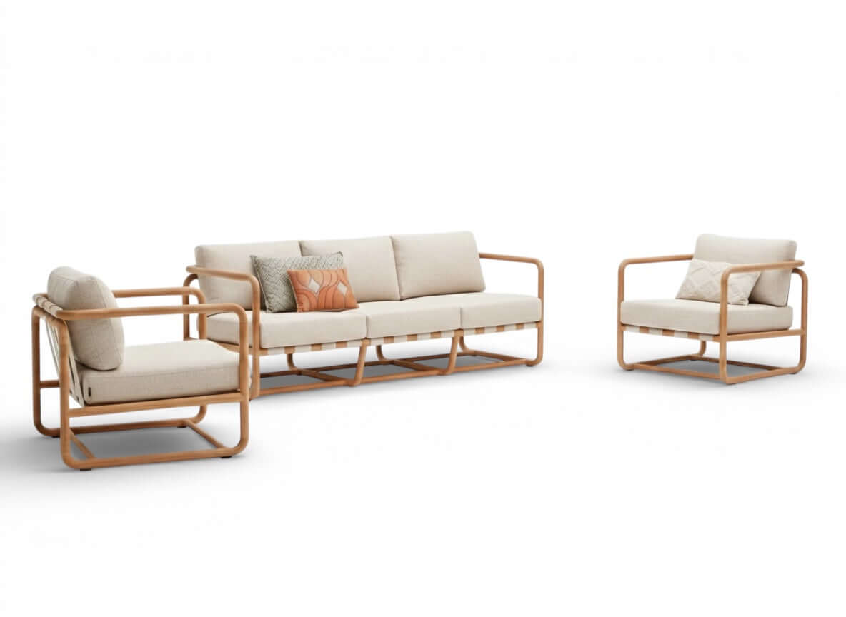 Apple Bee Dolce Sofa Lounge Set – 5-seater – Teak – 3-piece – no.3