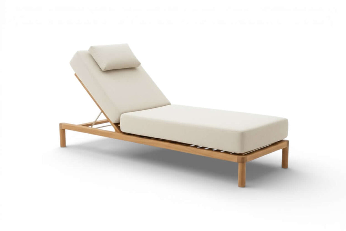 Belito Daan teakhouten ligbed 205x85 cm - aanzicht