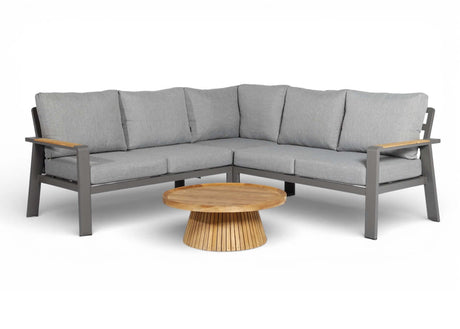 Aluminium-Lounge-Set-Ecksofa – Anthrazitfarbener Rahmen – 6 Personen – Belito Lotte