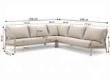 Belito Julia hoekbank taupe aluminium met rope-afwerking