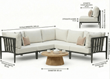 Belito Daan aluminium hoekloungeset in Carbon Black met All-Weather kussens, foto 2