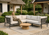 Belito Daan aluminium hoekloungeset in Carbon Black met All-Weather kussens, foto 6