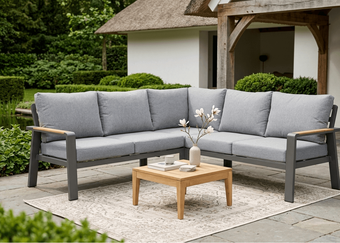 Belito Lotte Lounge Set Corner Sofa No. 13 | Anthracite Aluminum | 220 x 220 cm | 5-seater
