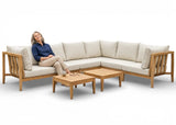 Belito Daan XL teakhouten hoekloungeset 320x245 cm met vierkante tafel