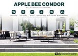 Apple Bee Condor Lounge Set 5-piece No. 15 | Sofa 217 + 150 + Chair + 2 Tables | Black