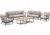 Apple Bee Condor Loungeset 6-delig Nr. 20 | Bank 217 + 150 + 2 Stoelen + 2 Tafels | Black