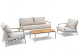 Belito Julia Stoel-Bank Loungeset 4-delig taupe aluminium met rope-afwerking