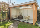 Apple Bee Condor loungebank 217 cm Oyster in tuinopstelling