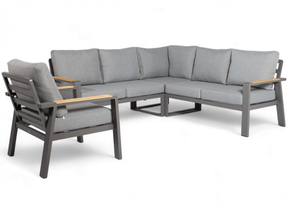 Aluminium-Lounge-Set-Ecksofa – Anthrazitfarbener Rahmen – 6 Personen – Belito Lotte