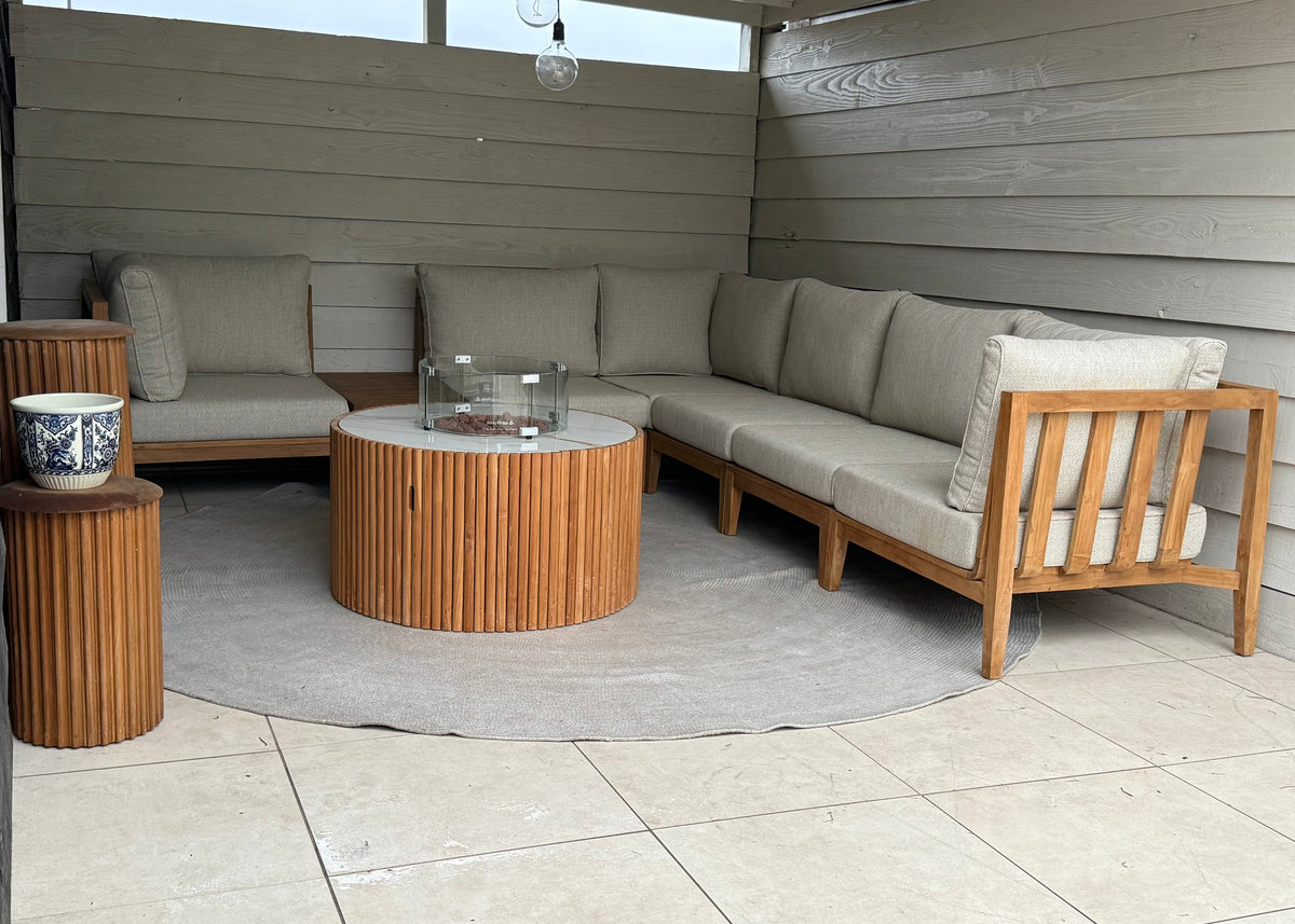 Belito Daan XL loungeset Nr. 2 rechts teakhout detail