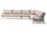 Belito Julia hoekbank taupe aluminium met rope-afwerking, hoekopstelling