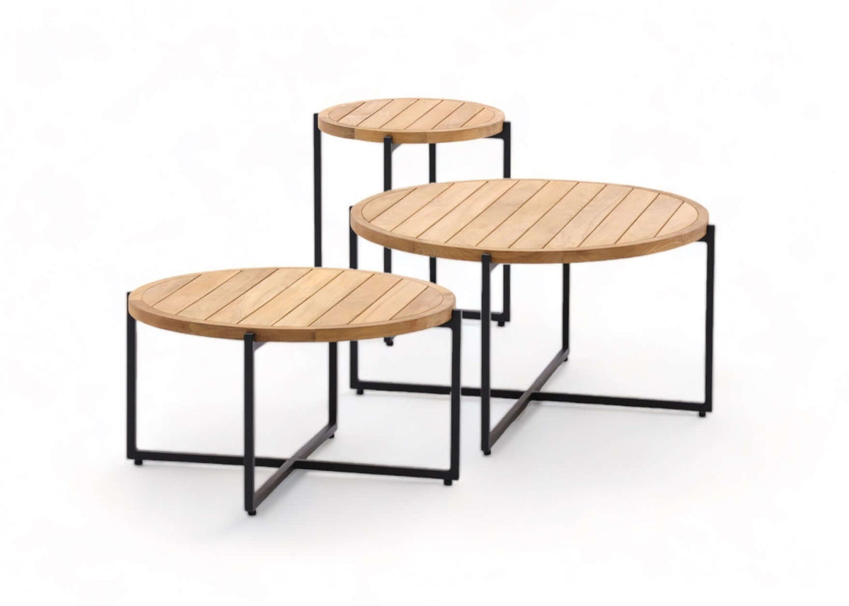 Apple Bee Condor Coffee Table Set | 3-piece | Black Aluminum