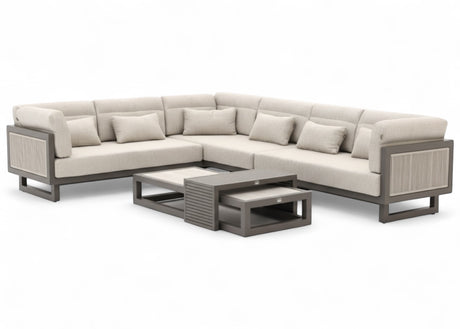 Apple Bee Santorini ROPE Loungeset 5-delig Nr.1 Rechts Lang in Quartz