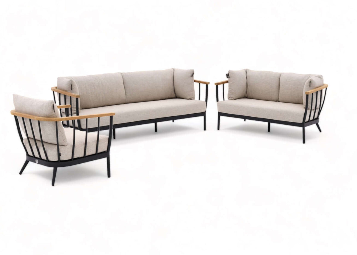 Apple Bee Condor Loungeset 3-delig Nr. 12 | Bank 217 + 150 + Stoel | Black