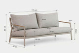 Afmetingen Belito Julia loungebank 175 cm