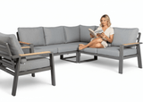 Aluminium-Lounge-Set-Ecksofa – Anthrazitfarbener Rahmen – 6 Personen – Belito Lotte