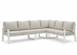 Belito Lotte Loungeset Hoekbank Nr. 2 wit aluminium met lichte kussens, 288 x 220 cm