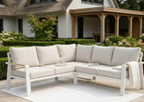 Belito Lotte Loungeset wit aluminium met lichte kussens, buitenopstelling