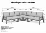 Belito Lotte Loungeset Hoekbank Nr. 14 | Antraciet Aluminium |288 x 288 cm | 8-persoons