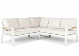 Belito Lotte Loungeset Hoekbank Nr. 3 wit aluminium met lichte kussens, 220 x 220 cm