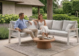 Belito Lotte Loungeset wit, gelijke hoek 220 x 220 cm met lichte kussens