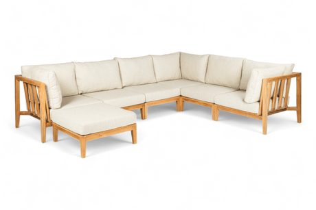 Belito Daan XL teakhouten hoekloungeset 320x245 cm met ottoman