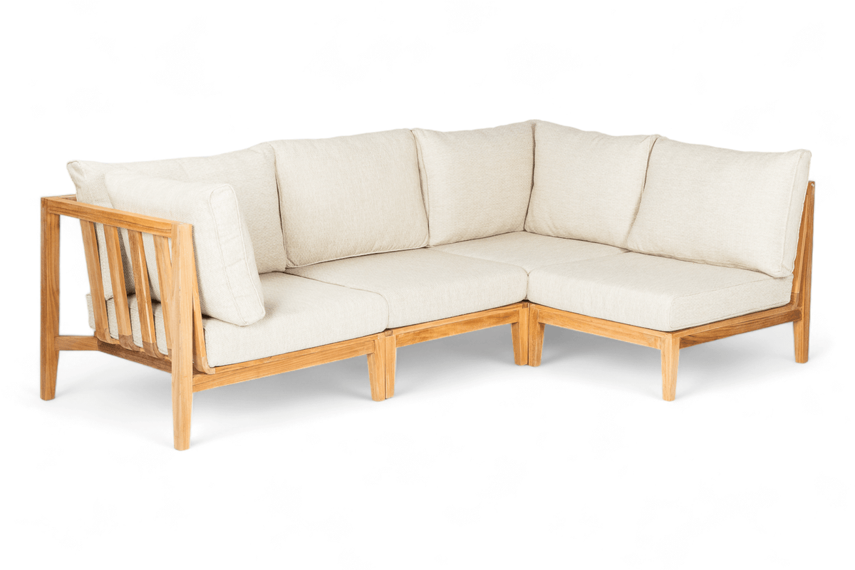 Belito Daan Chaise Longue Loungeset teakhout links lang - sfeerbeeld in de tuin