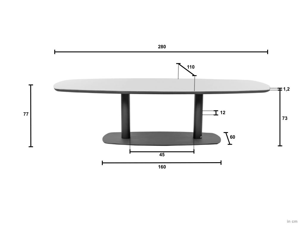 MelvilleDT280 - afmetingen