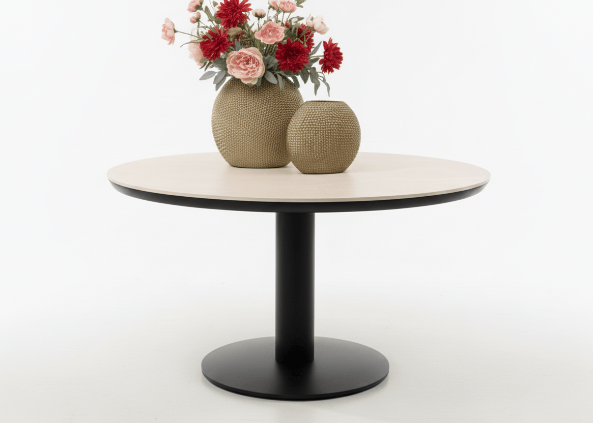 Apple Bee Melville tafel Ø140 cm in Black en Oyster